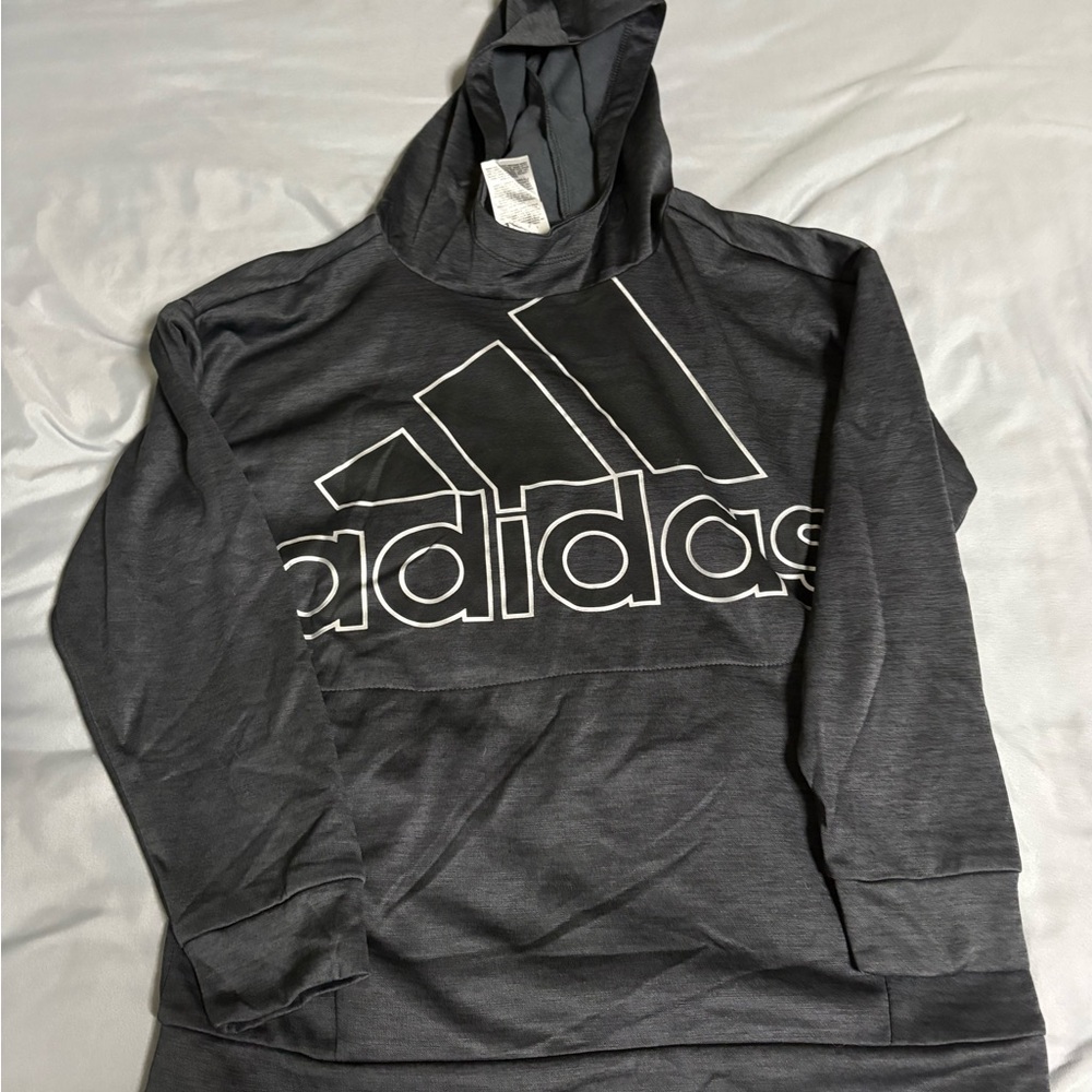 Adidas youth girls  Charcoal Hoodie Sweater